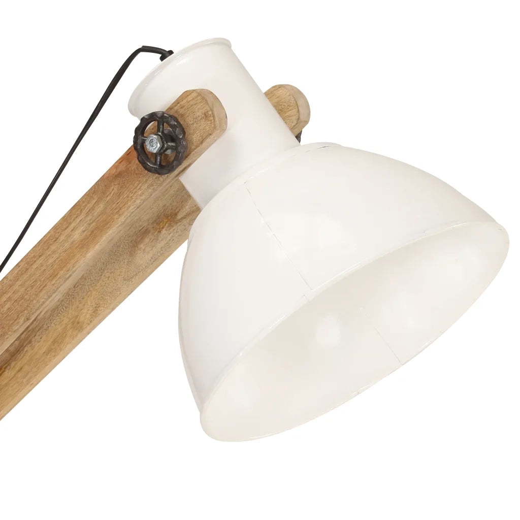 Lampada da Pavimento Bianca in Legno Massello di Mango E27 320582