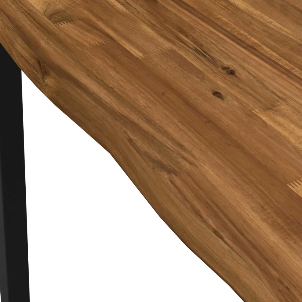 70 x 70 x 75 cm Legno di Acacia Massello Naturale e Nero 937483