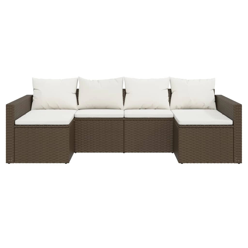 Set di mobili da giardino mobili da esterno set da 2 pezzi con cuscini resina intrecciata marrone 02_0015897