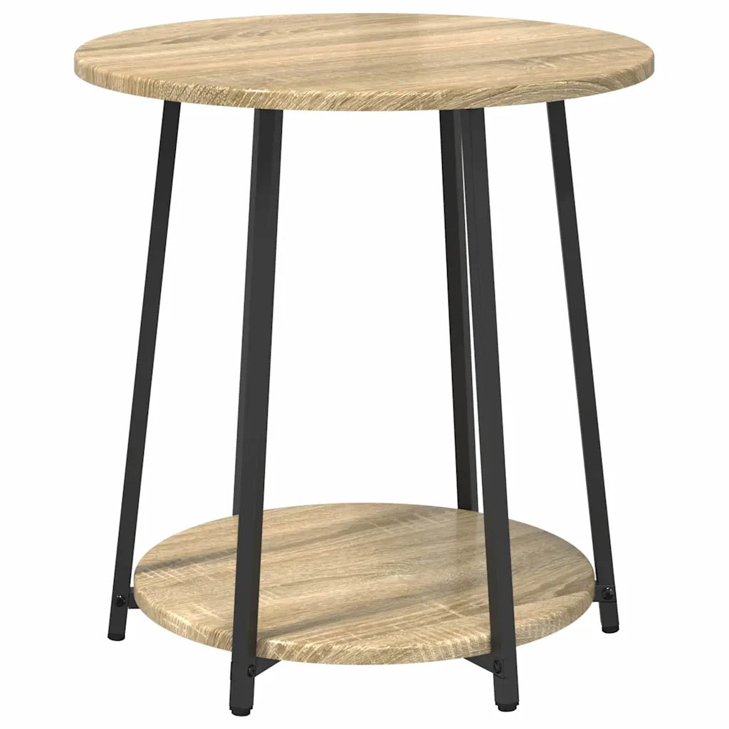 Set tavolini con lo scaffale 2 pcs Rovere Sonoma e Nero 869703