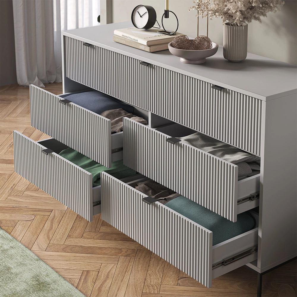 Vicco Cassettiera per camera da letto Grigio 42 x 81 cm