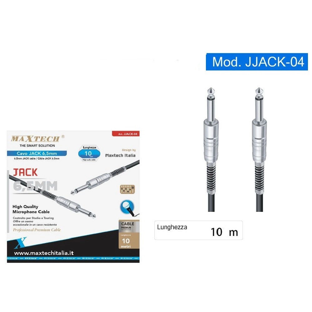 Trade Shop - Cavo Collegamento 2 Jack Da 6.5mm Mono 10mt Cavo Microfono Audio Stereo Jjack-04 -
