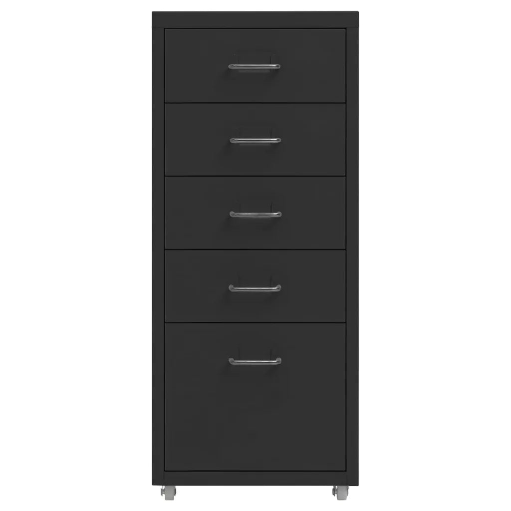 Schedario Mobile Nero 28x41x69 cm in Metallocod mxl 130097