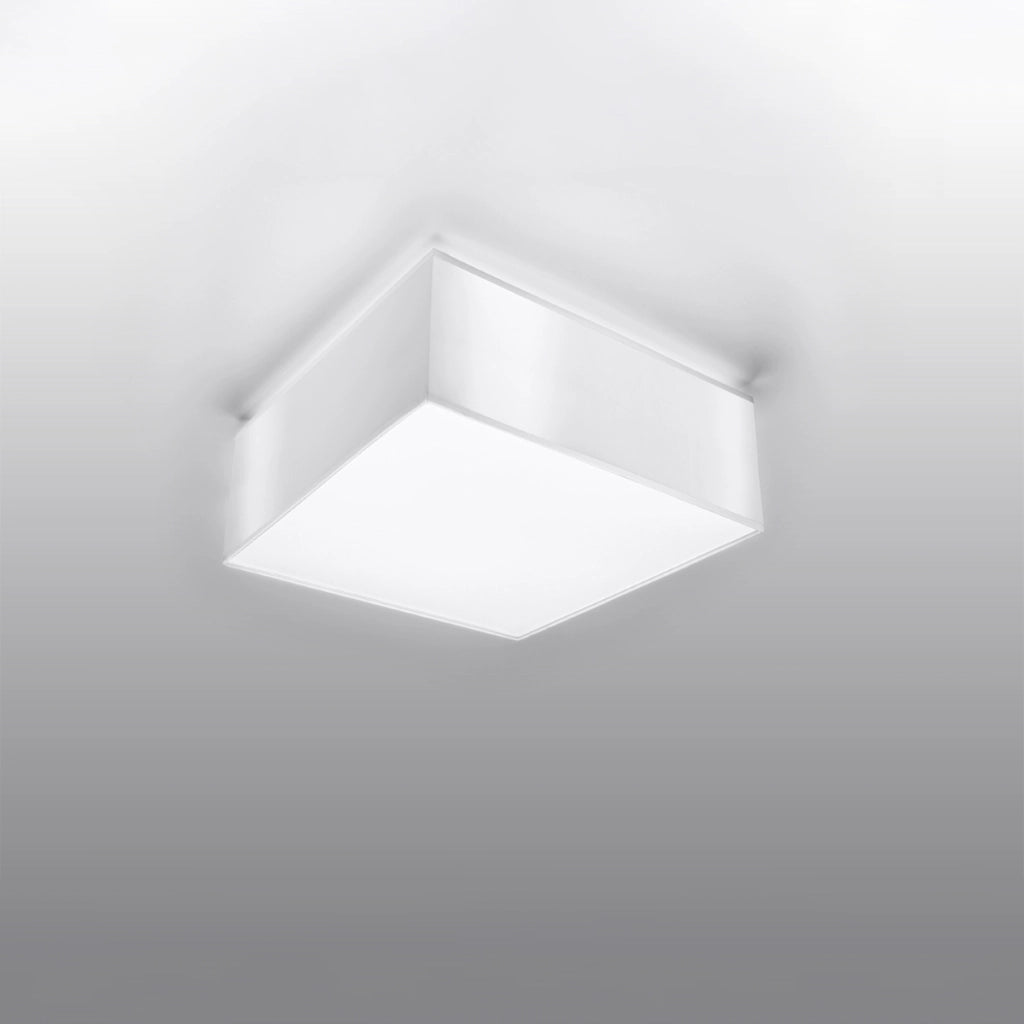 Lampada da soffitto HORUS in PVC bianco quadrato minimalista 25x25x11 cm attacco E27
