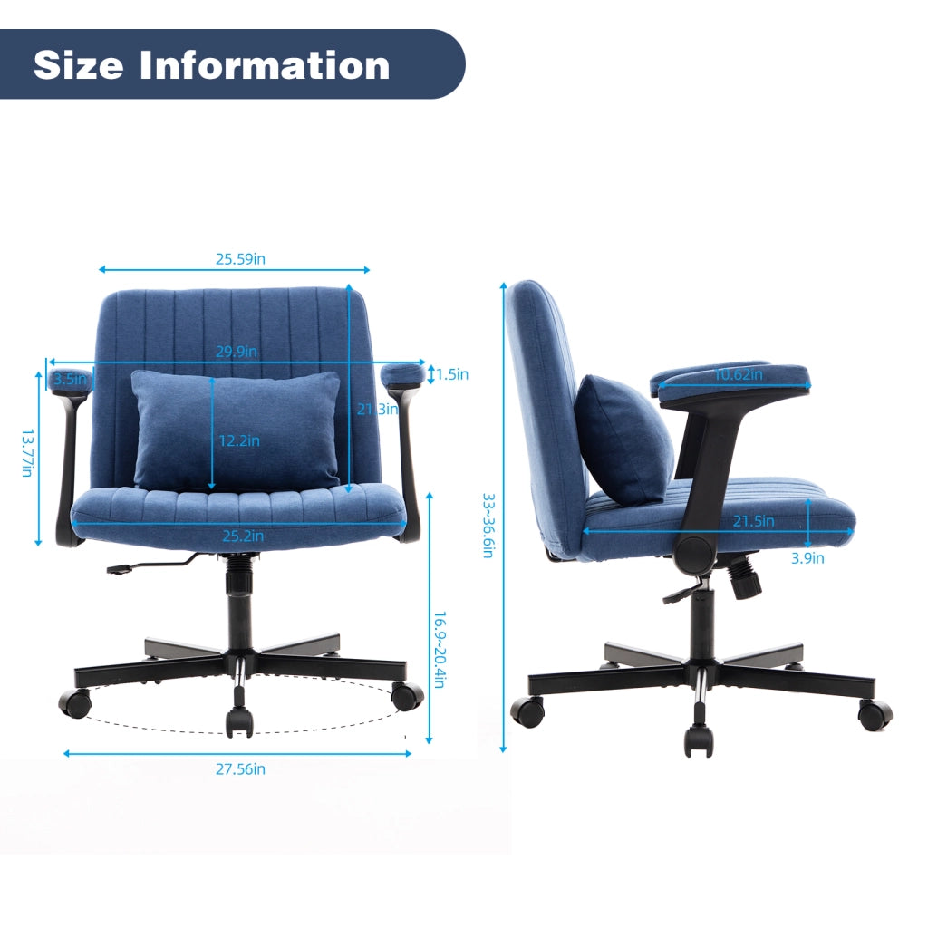 Sedia da Ufficio Girevole in Velluto ¨C MINIMAL ¨C Braccioli Ribaltabili, Altezza Regolabile, Grigio