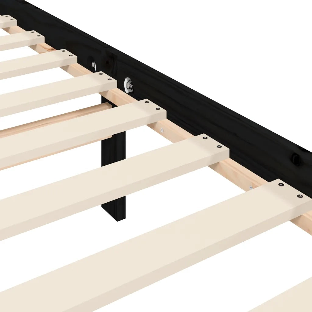 Giroletto con Testiera Nero Small Single in Legno Massello 3193170