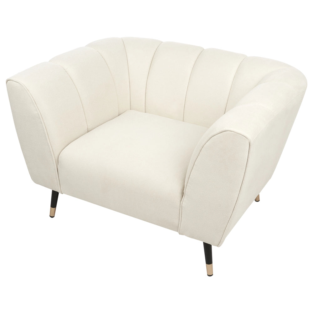 Poltrona Beige Chiaro Rivestimento in tessuto Seduta larga e profonda basso Moderno Accogliente