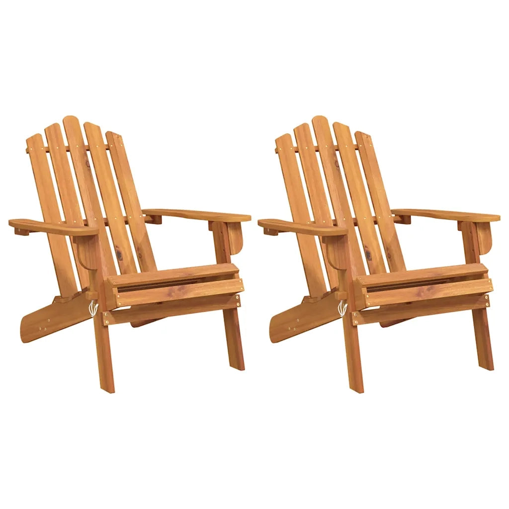 Sedie da Giardino Adirondack 2pz-Sedia da esterno in Legno Massello di Acacia