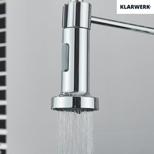 Bernd | Rubinetto cucina gastronomia restaurante cromato con molla|flessibile in acciaio inossidabile|Il miscelatore può essere Alta pressione 2 porte