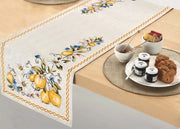 Tovaglia Copritavolo Centrino Runner Tavola Fantasia Estate Limoni Made In Italy - 40x180 - Limoni