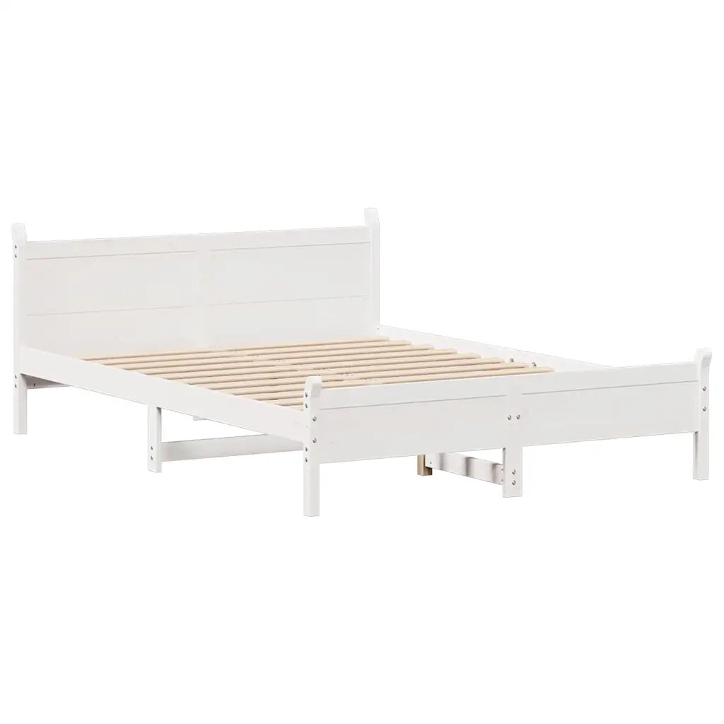 Letto senza Materasso-Struttura Letto Bianco 120x200 cm Legno Massello di Pino 105657