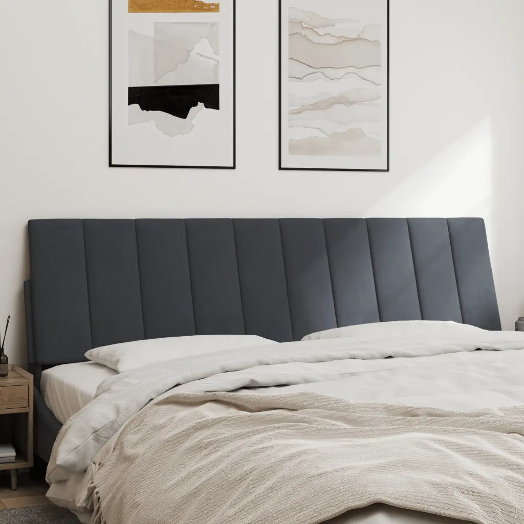 Cuscino Testiera Hanko Grigio Scuro 183 cm in Velluto