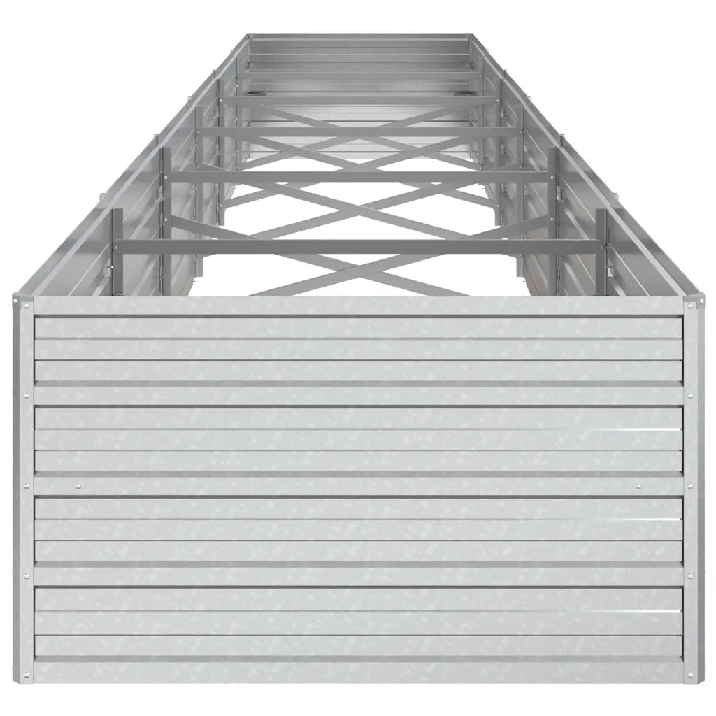 Letto Rialzato Giardino 480x80x45 cm in Acciaio Zincato Argento