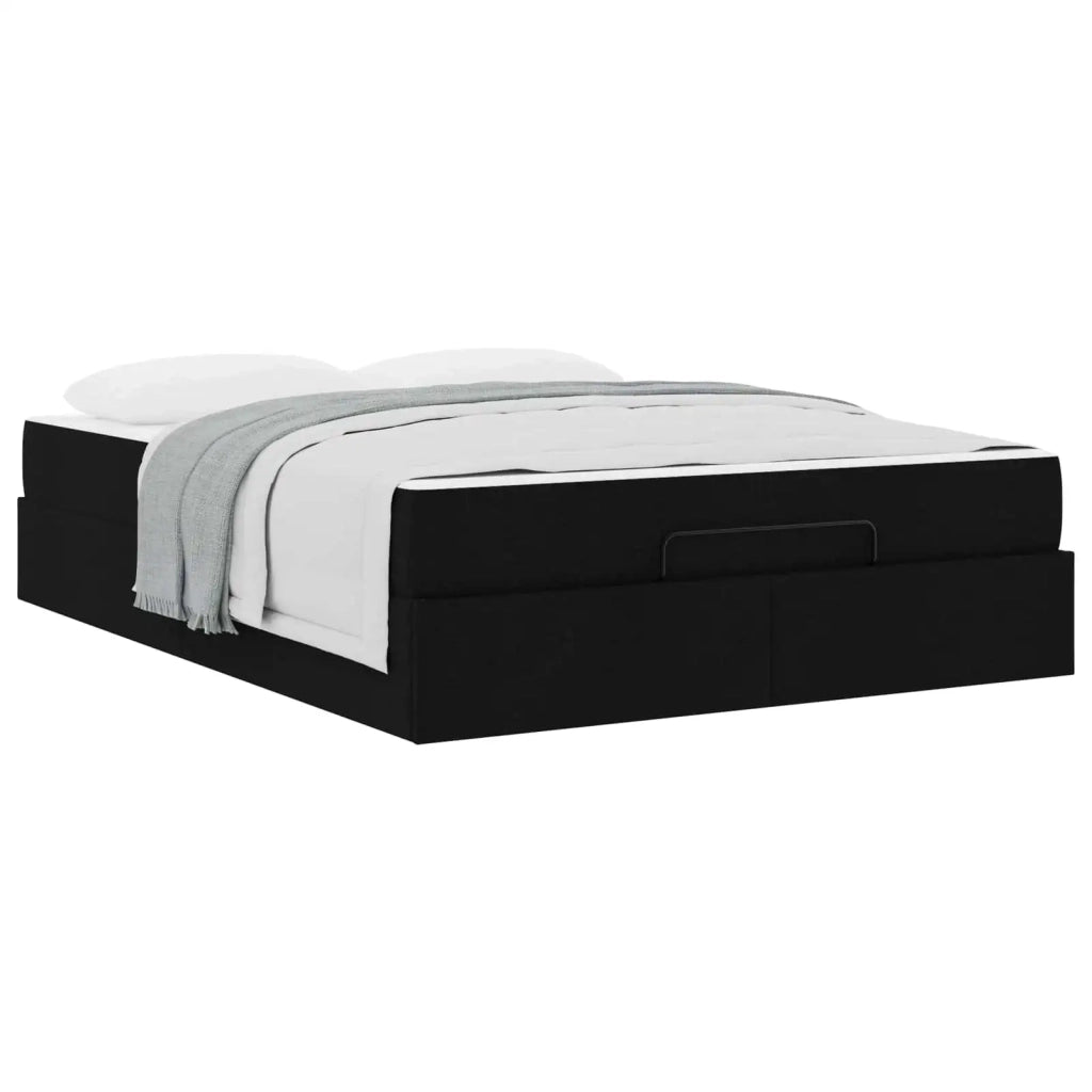 Struttura letto con materasso con materasso 2 pcs Nero Tessuto