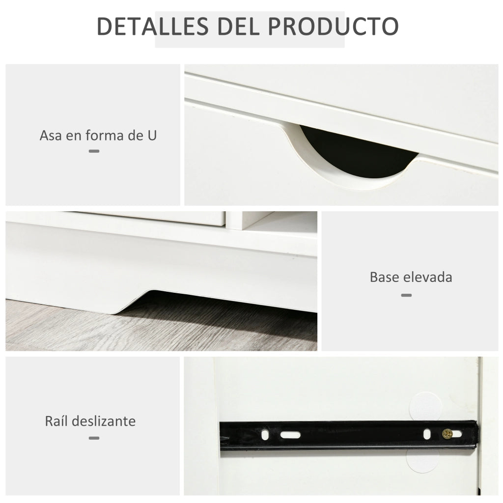 Sedia da scarpe con 2 cassetti ¨C Minimal ¨C Bianco e Grigio 80,5x30,5x43,5 cm