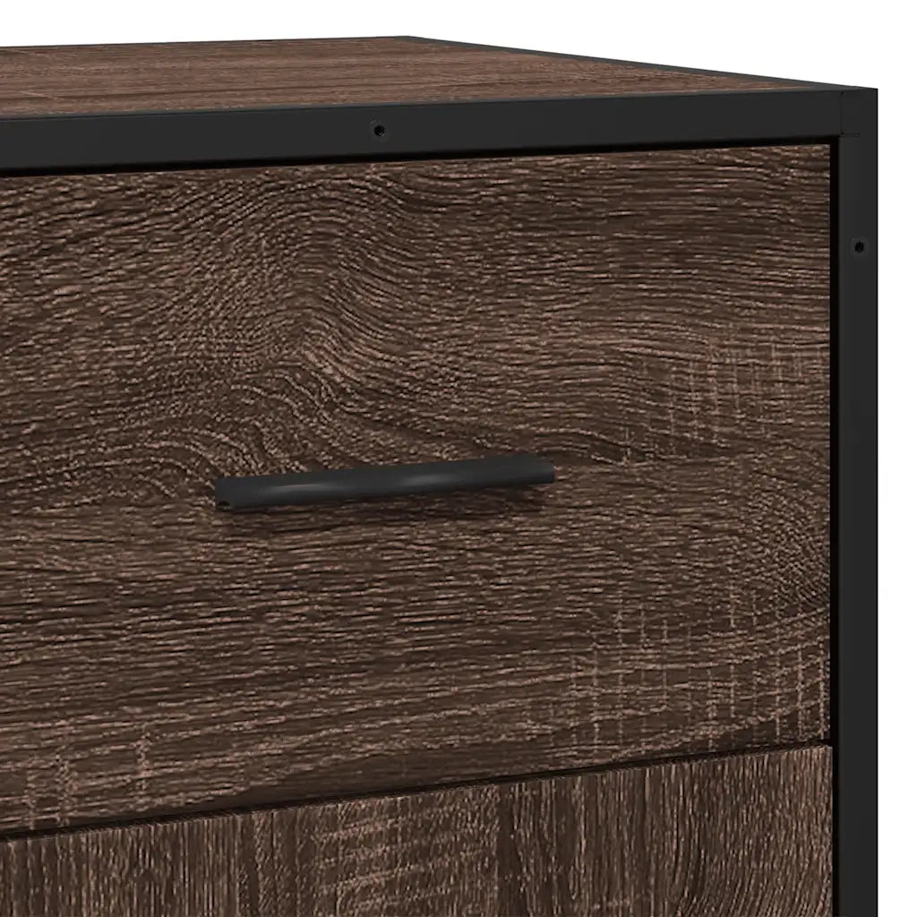 Credenza Rovere Marrone 35,5x35x76 cm in Truciolato e Metallo 848963