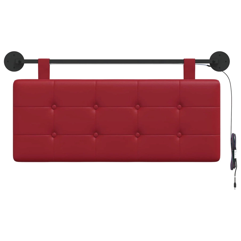 Testiera sospesa Con luce LED Rosso Vino Similpelle