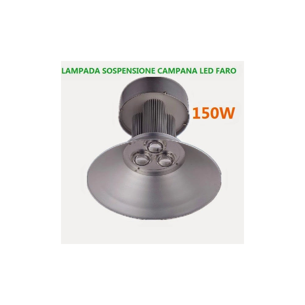 Trade Shop - Faro Proiettore Faretto Con Campana Industriale A Led 150watt Luce Bianco Freddo -