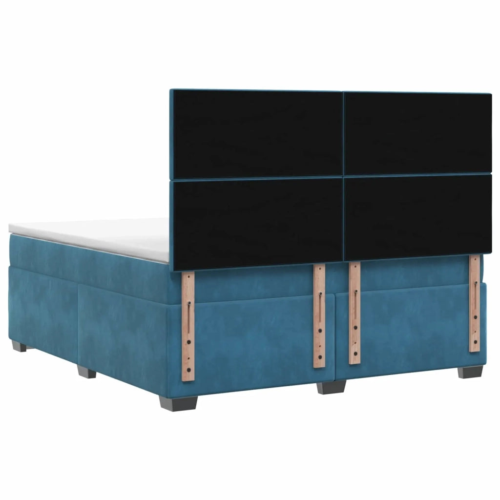 Letto box spring con materasso Blu 180 x 200 cm Velluto 3453702