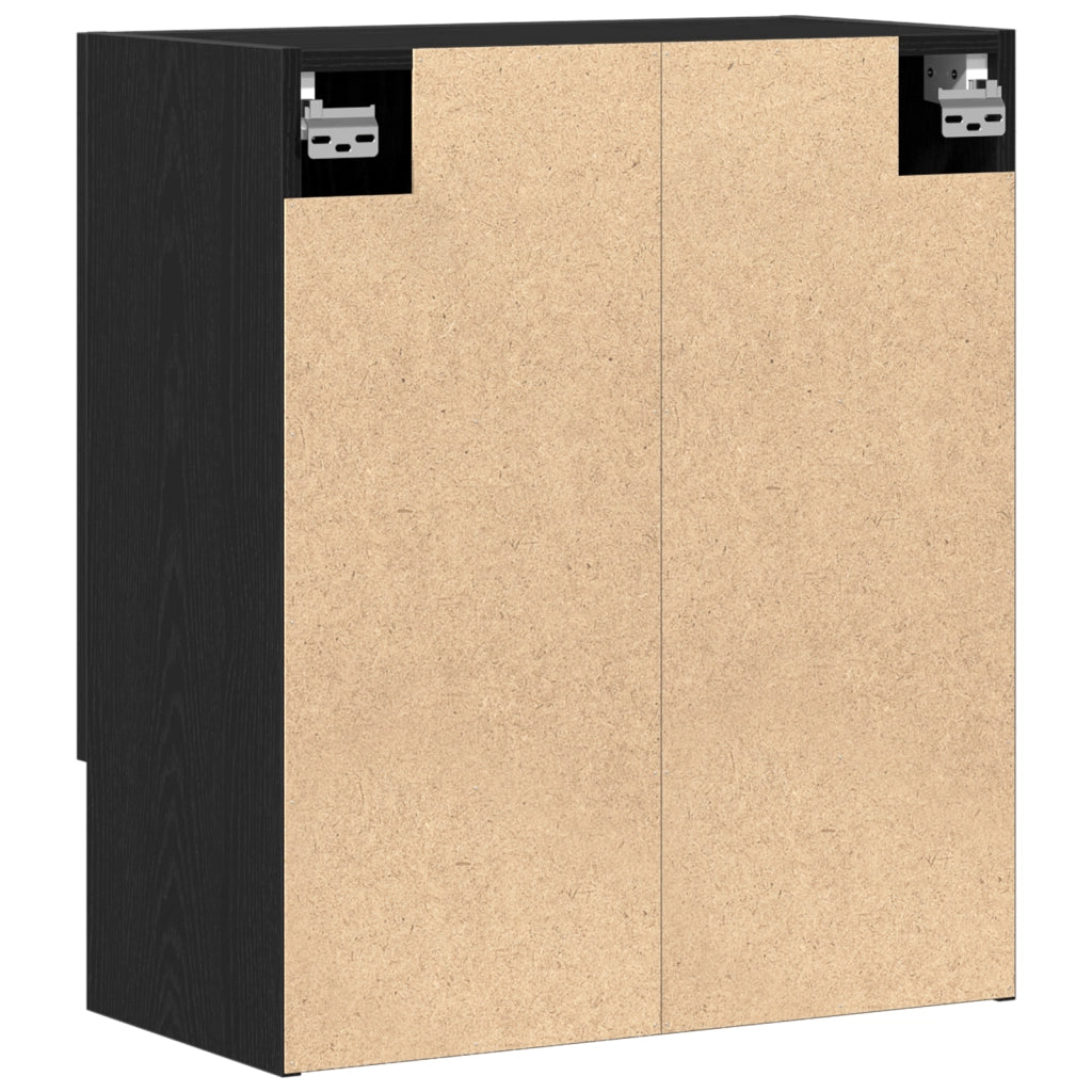 Mobile a muro  Nero Rovere 60x31x70 cm Legno ingegnerizzato