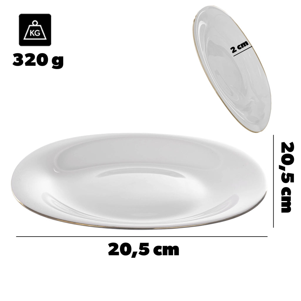 Set di 3 piatti da dessert KADAX da 21,5 cm, colore bianco e oro.