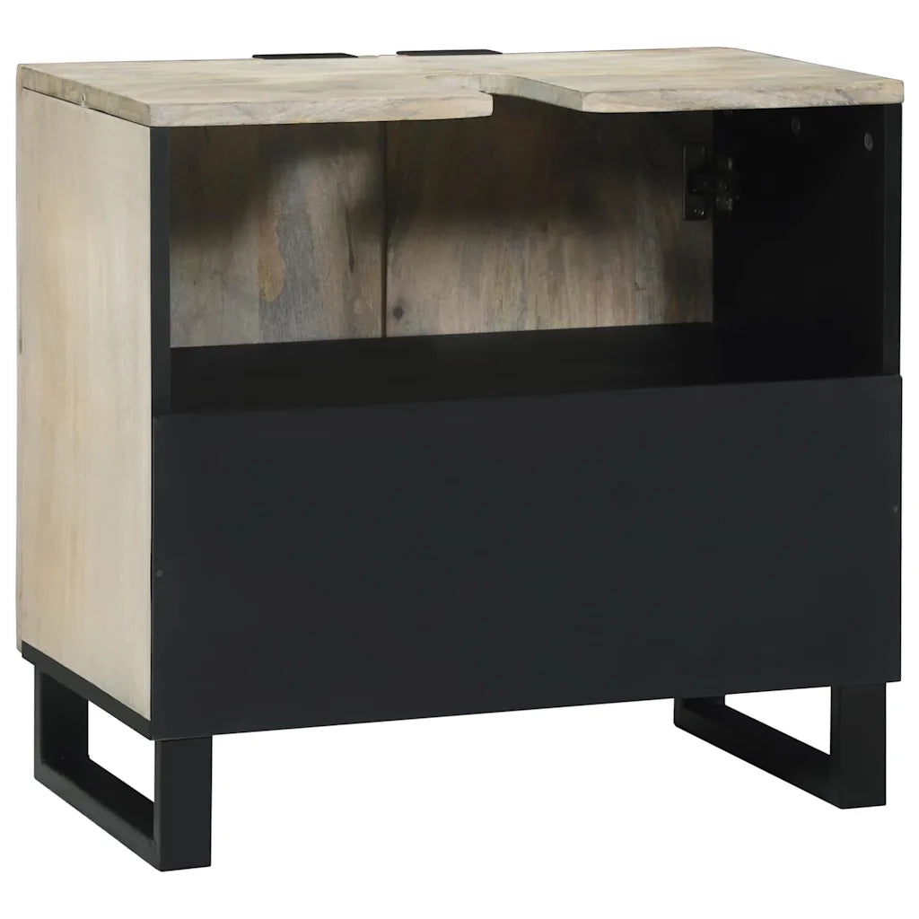 vidaXL Armadio sottolavello con porta Marrone e Nero 62 x 33 x 58 cm
