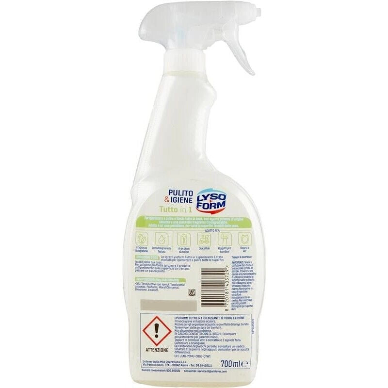LYSOFORM SPRAY TUTTO IN 1 SET 12 PZ X 700 ML PULITO E IGIENE TE VERDE LIMONE