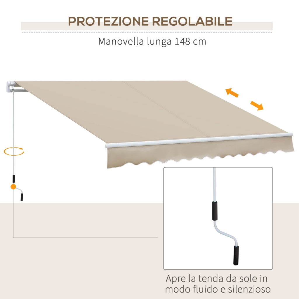 Tenda da Sole Avvolgibile a Bracci ¨C zephmum ¨C Crema 350x250 cm
