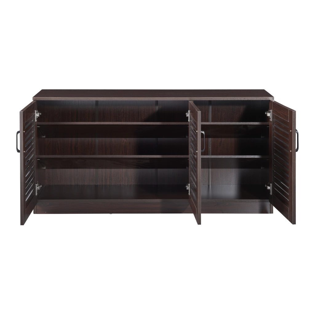 Armadio Scarpiera Løten con Ante a Persiana 62 x 125 x 36 cm Wengè [en.casa]