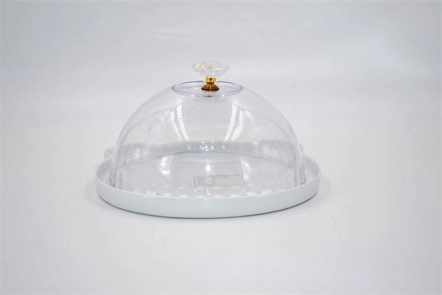 Copritorta Copridolci Piatto in Ceramica Bianco Piccolo 18,5 cm