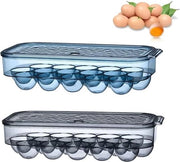Eieropbergdoos portatile, 2 contenitori per uova, contenitore per uova per frigorifero con copertura, contenitore per conservazione delle uova, per proteggere e mantenere fresche le uova con 16 graticci, per frigorifero, cucina, picnic
