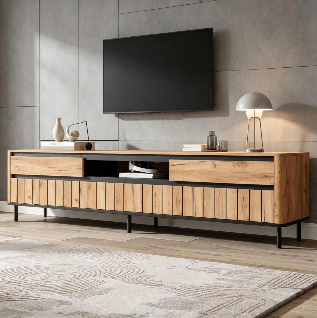 Mobile TV moderno 180 cm con cassetti e ante