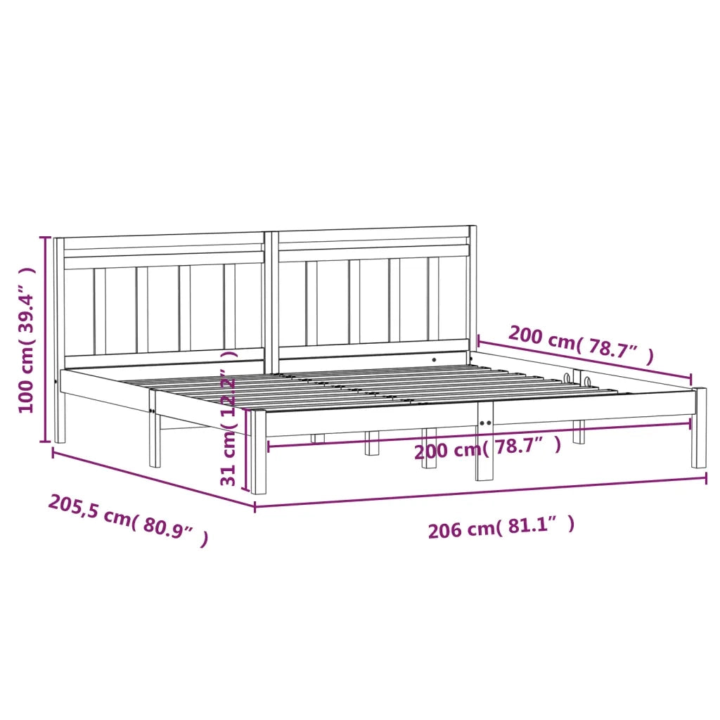 Giroletto Ambra senza Materasso in Legno di Pino 200x200 cm