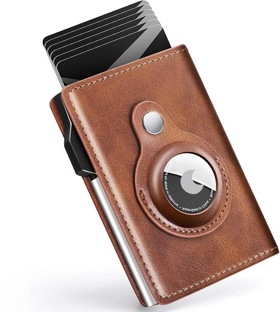 Portafoglio per uomo con blocco RFID in pelle marrone