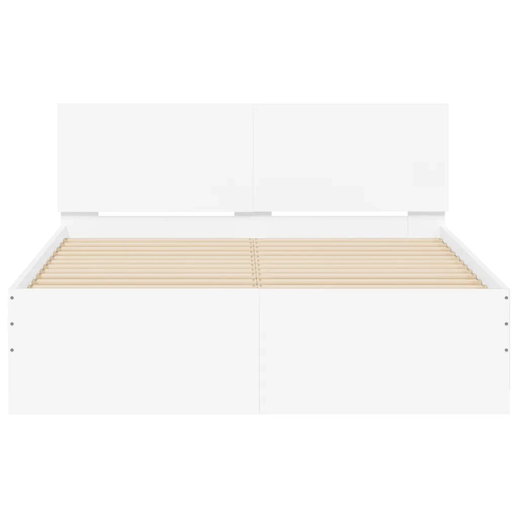 Giroletto con Testiera e LED Bianco 140x190 cm