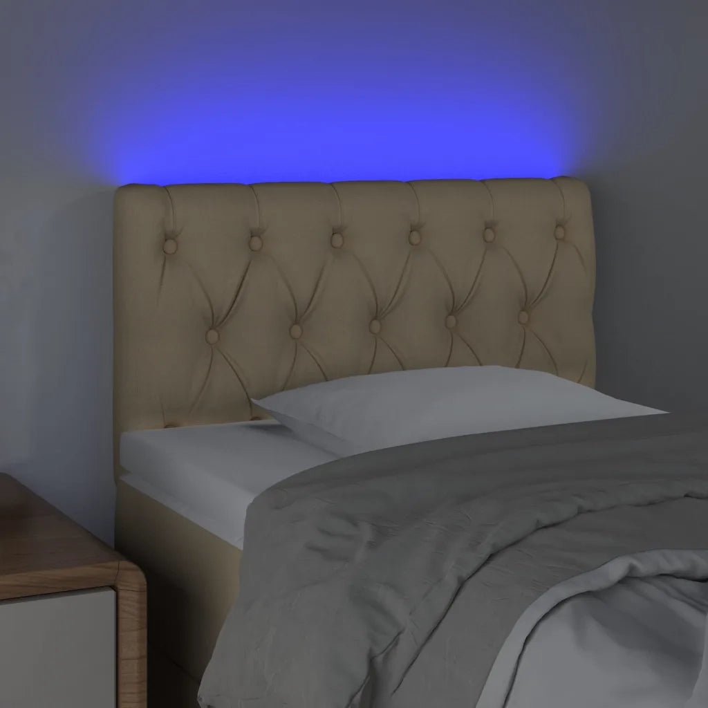 Testiera a LED-Testata con LED Crema 80x7x78/88 cm in Tessuto