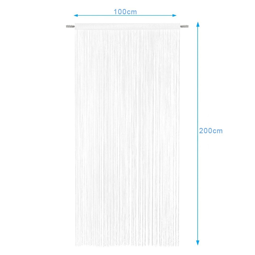 Tenda a Fili Elegante Per Porte Finestre Pannello 100x200 Cm Divisorio Camere Stanze Ambienti Bianco