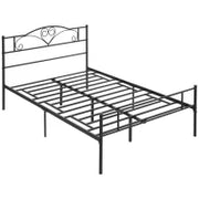 Struttura Letto Una Piazza e Mezza in Acciaio con Doghe Integrate, Testiera e Pediera, 140x200cm