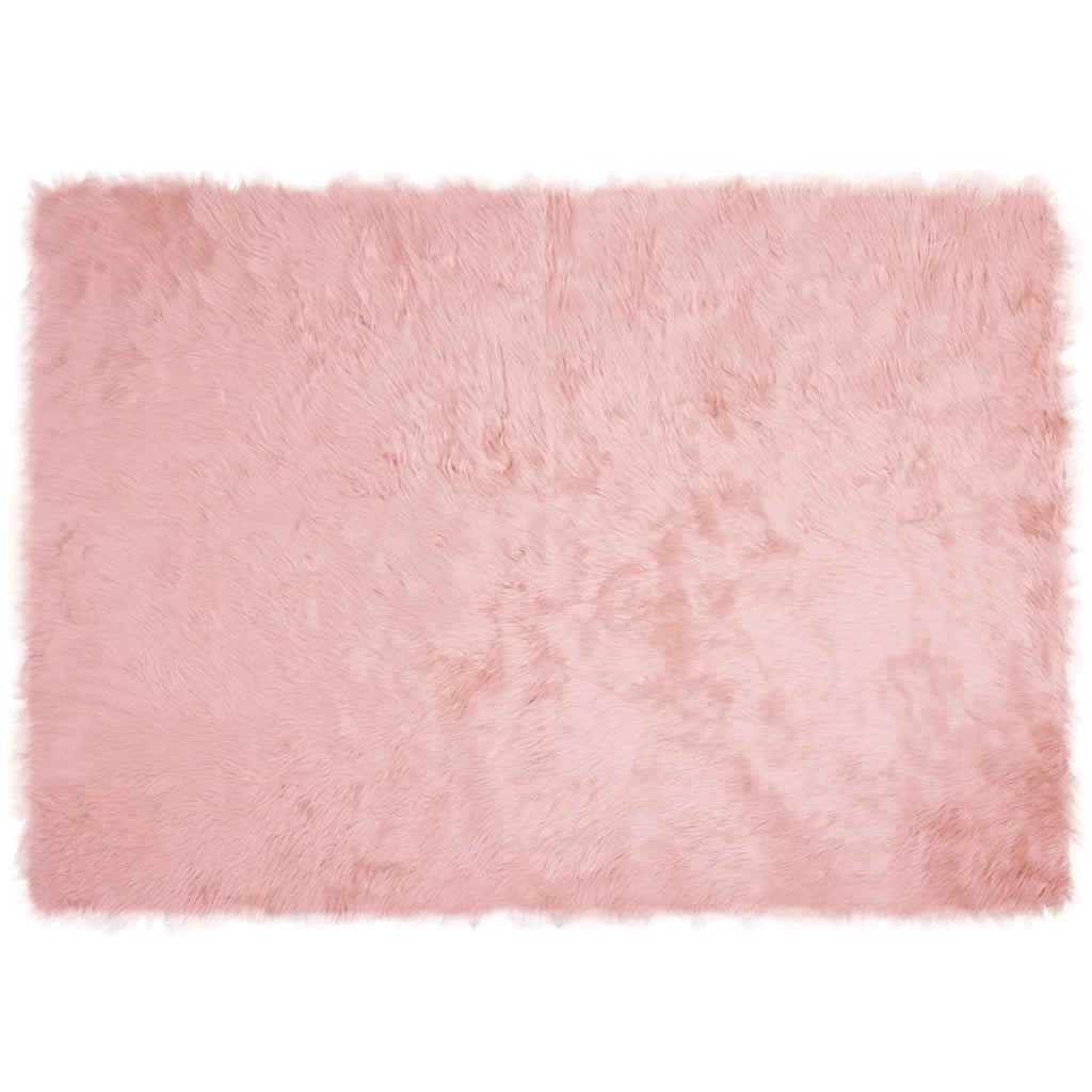 Tappeto in finta TAFALLA Rosa 140 x 200 cm Poliestere