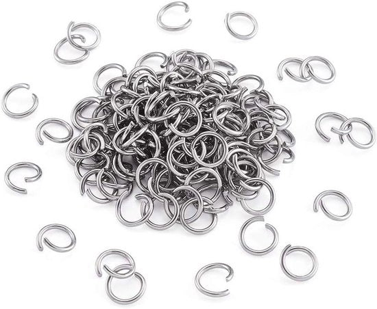 1000 pezzi di anelli di acciaio inossidabile aperti a spirale da 8 mm con spessore 1,2 mm, ideali per la creazione di accessori e come connettori per catene