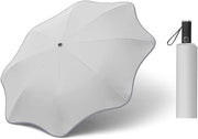 Parasole con angoli arrotondati, strisce riflettenti, leggero e UV-resistente, struttura in fibra di vetro a nastro completamente trasparente con 8 traverse.