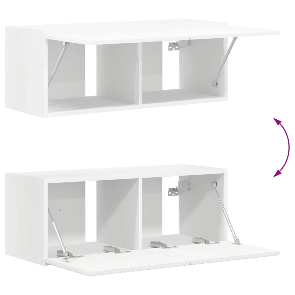 Set mobile TV Montaggio a parete 6 pcs Bianco Legno multistrato 3409060