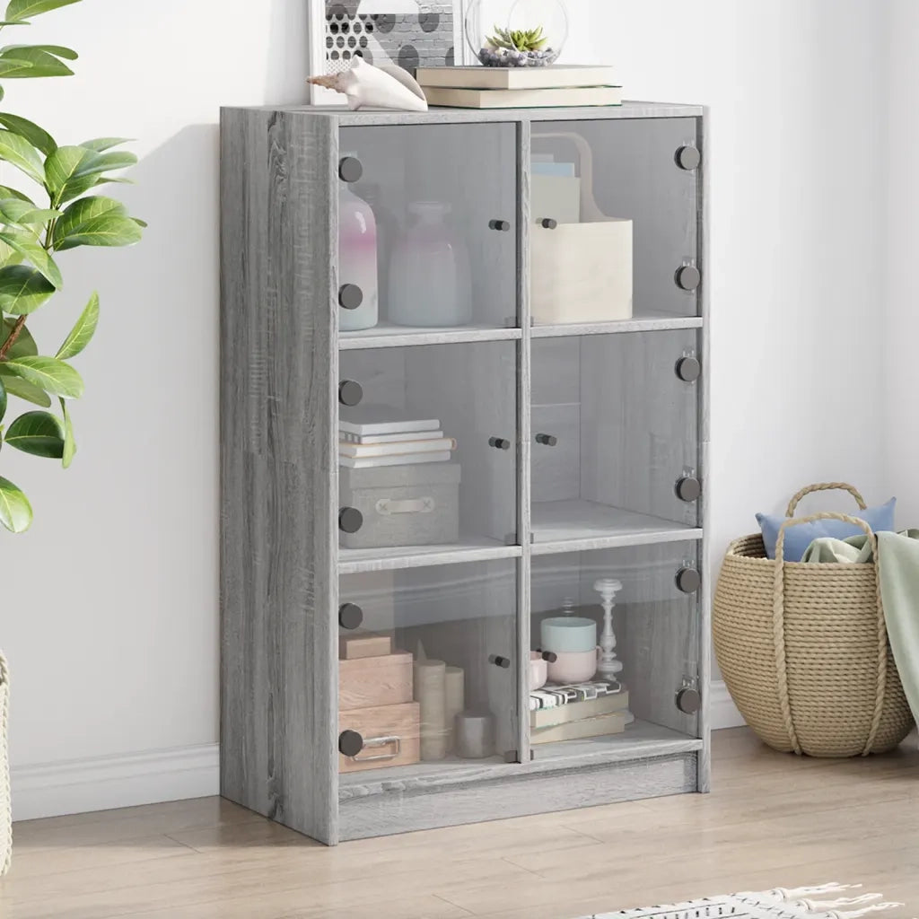 Credenza | Madia | Buffet da pranzo | Armadio da pranzo con Ante Grigio Sonoma 68x37x109 cm Legno Multistrato