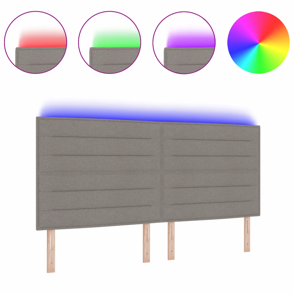 Testata LED Design Lines Tortora 200 cm Tessuto