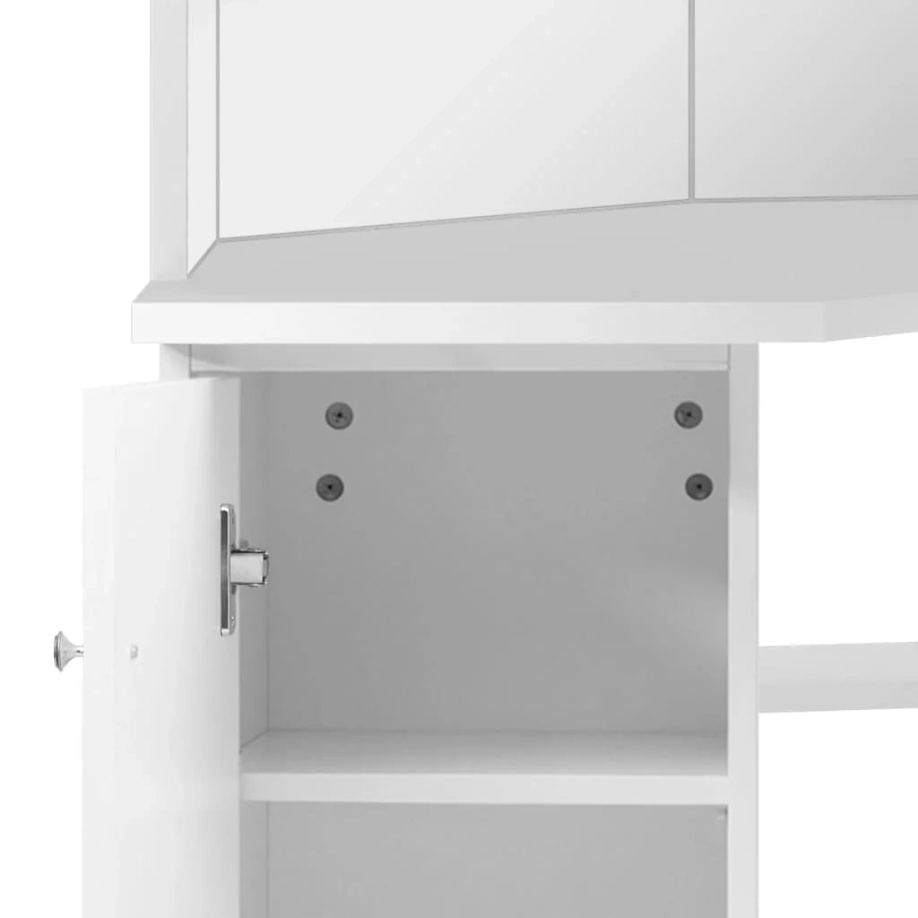 Tavolo da trucco angolare 111 x 54 x 141,5 cm bianco tavolo da trucco cosmetico 02_0006235