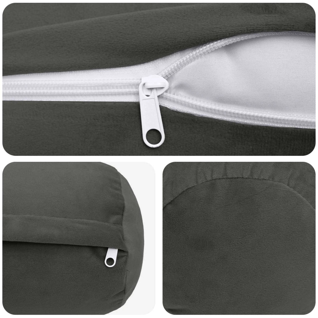 Cuscino con cuscino HEERLEN 6 pz Grigio Scuro Velluto 929990