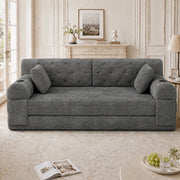 DIVANO LETTO 2 Posti 168x80x81 cm in Corduroy Grigio Scuro