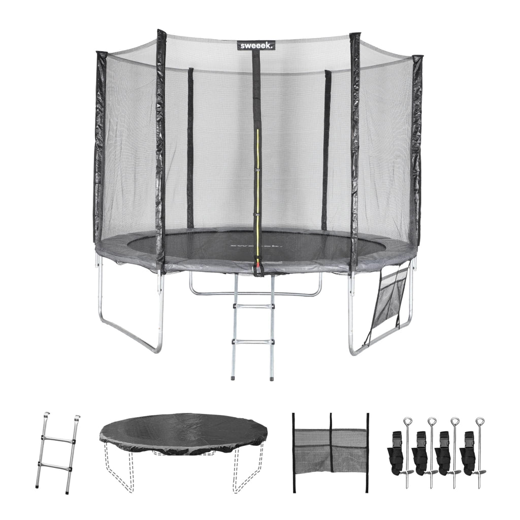 Trampolino 305cm con pacchetto accessori, grigio
