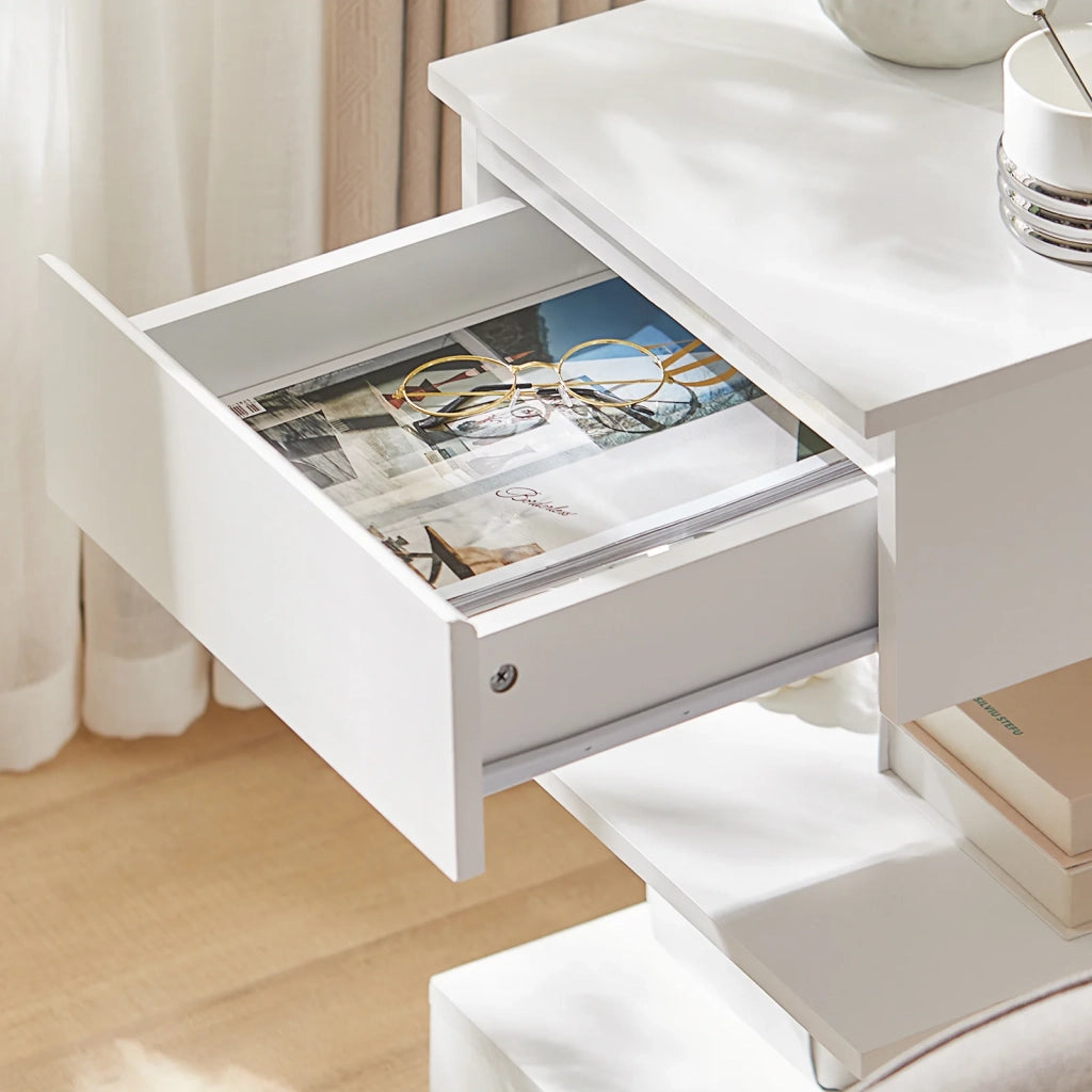 Tavolino da divano tavolino da soggiorno Comodini letto con cassetto Bianco FBT49-W