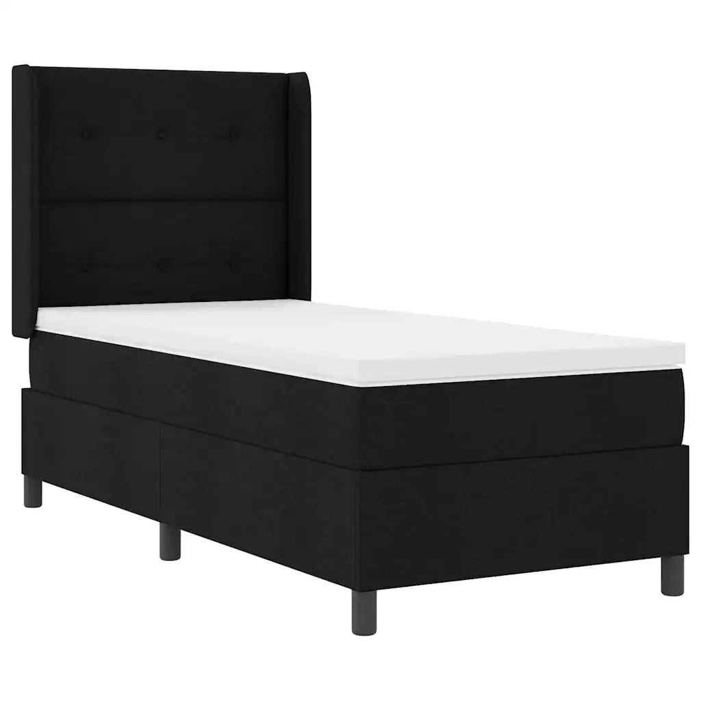 Letto a Sorgente LED con materasso Nero 100 x 200 cm Tessuto 3343492